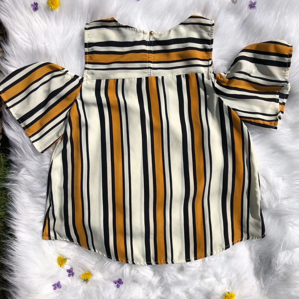 Stripe Top With Off the Shoulder Sleeves